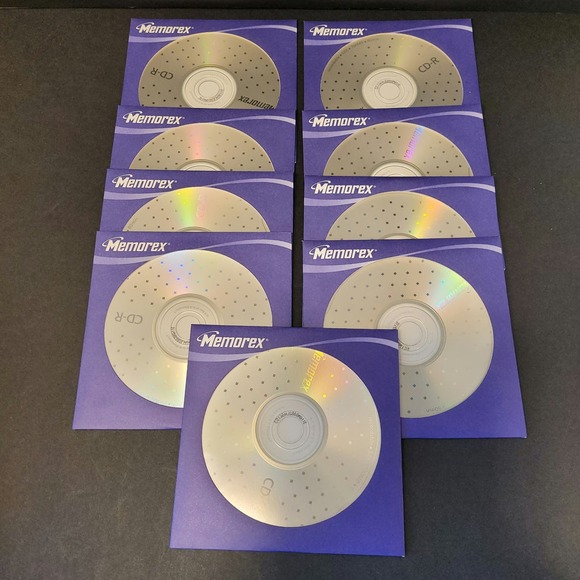 Memorex CD-R 700MB 52X 80min 9-Pack Open Box CDs Unused With Sleeves - Picture 3 of 6